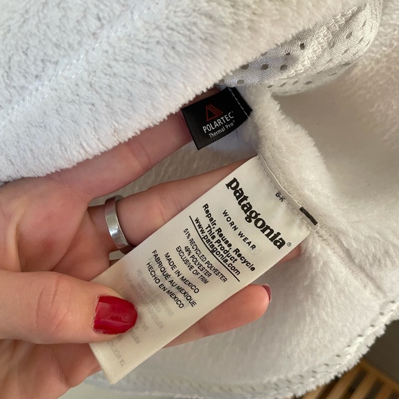 Patagonia Re-tool snap T fleece pullover white fuzzy - Picture 6 of 7